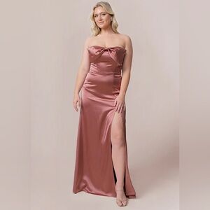 Revelry Monroe Satin Dress in Yellow